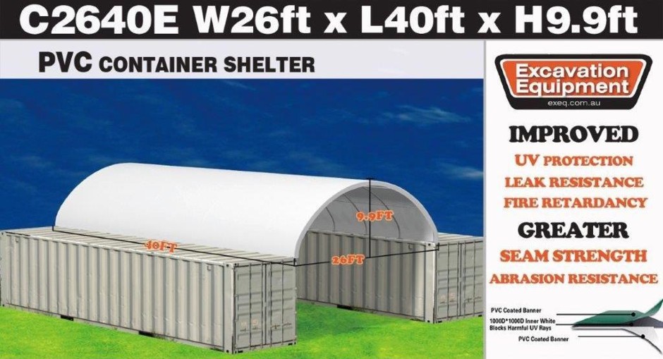 <p>Heavy duty 40ft Container Shelter with End Wall(Unused),</p>