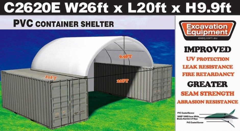 Heavy duty 20ft Container Shelter with End Wall (Unused),