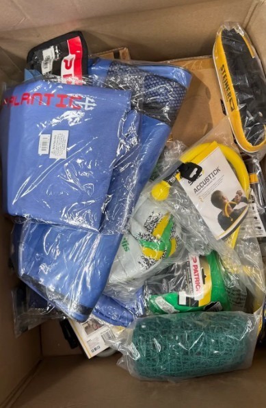 Assorted Box of Sporting Goods.  NB: Items may not be in original packaging