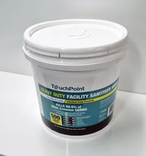TOUCHPOINT 500 Heavy Duty Facility Sanitiser Non-Alcohol Wipes Bucket (20cm