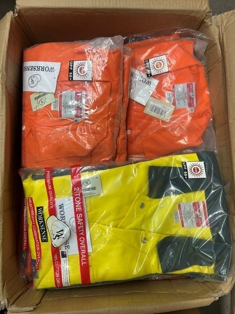 12 x Assorted WORKSENSE Mens Cotton Coveralls, Assorted Sizes/Lengths, Oran