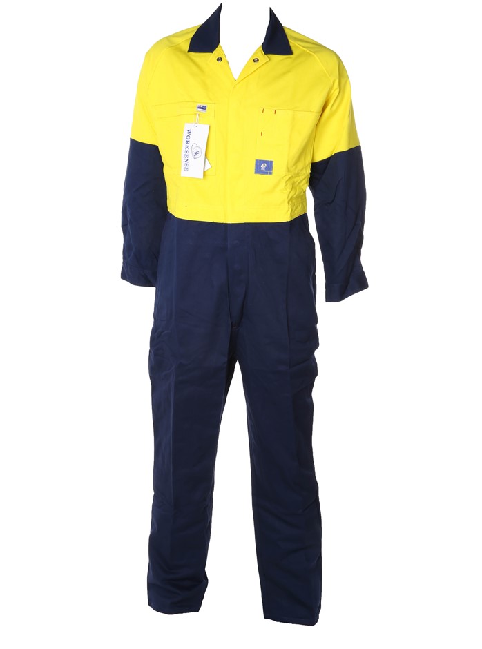 10 x WORKSENSE Heavy Weight Cotton Drill Overall, Size 94L, Yellow/Green.