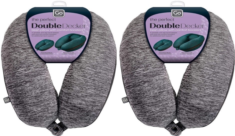 2x Go-Travel Double Decker Dual Bean Neck Pillow