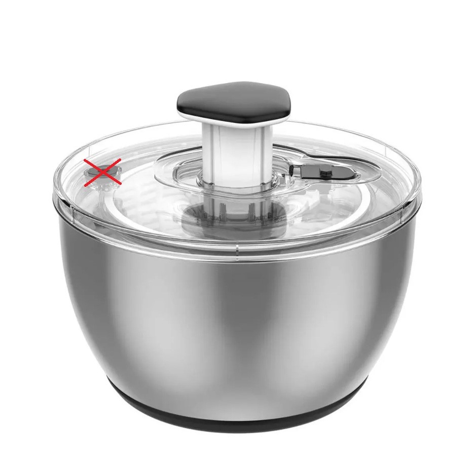 MIU Stainless Steel Salad Spinner, 6L. N.B: Not in original packaging & sto