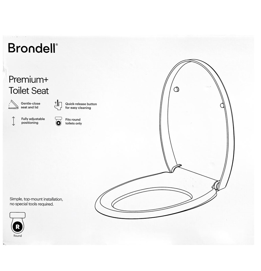 BRONDELL Premium Toilet Seat, Model: AUSPPTS-25. N.B: Missing screws & atta