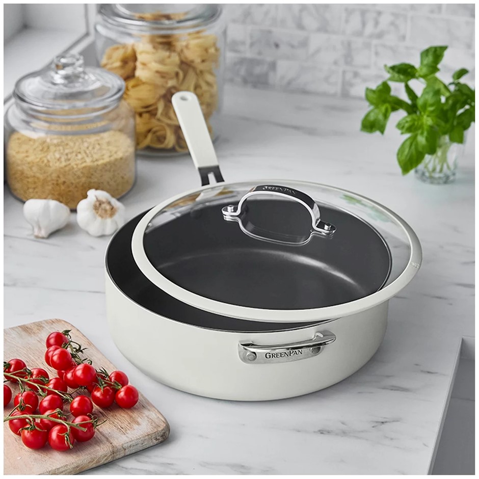 GREENPAN Jumbo Saute Pan w/ Lid, 6.15L. NB: Used & lid missing. Importan