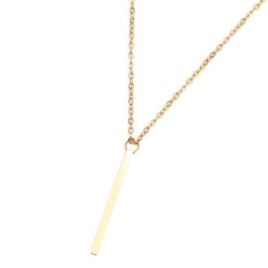 Stainless Steel Drop Pendant Necklace - Yellow