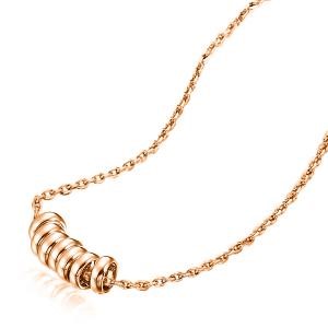 18ct Heavy Rose Gold Plated 7 Ring Lucky Charm Necklace