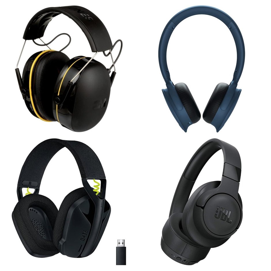 4 x Wireless Headphones. 1 x 3M WorkTunes Bluetooth Connect Hearing Protect