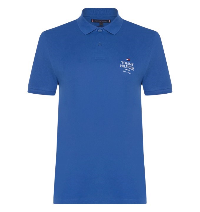TOMMY HILFIGER Men's IC Stack Chest Reg Polo, Size 2XL, 96% Cotton, Monochr