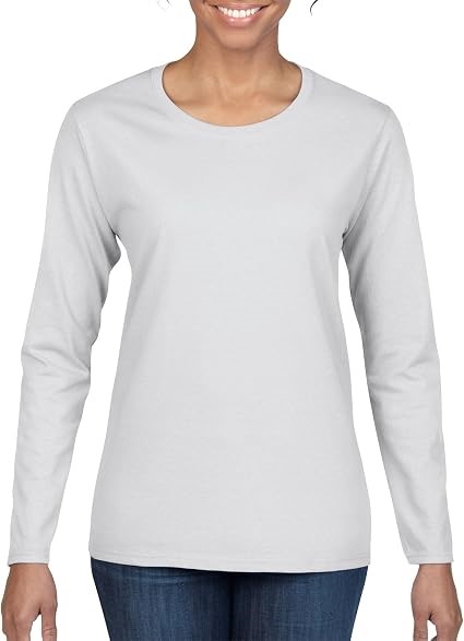 2pk x GILDAN Women's Heavy Cotton LS T-Shirt, Small, White, G5400LP2. Buye