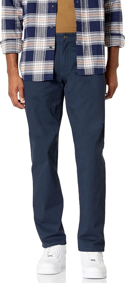 AMAZON ESSENTIALS Men's Straight-Fit Stretch Twill Pant, 36W x 32L, Navy, A