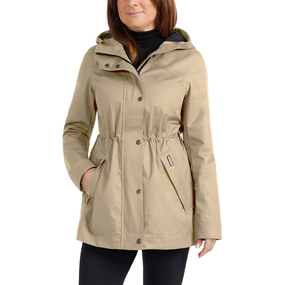 HUNTER Women's Water Resistant Cotton Smock Jacket, Size M, Tan (Almond). R