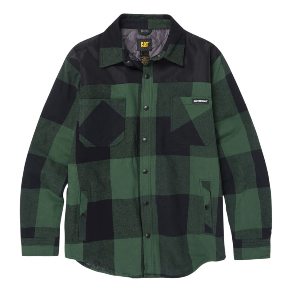 CAT Block Check Insulated Shirt Jacket, Size L, Pineneedle/Black (14316), 8
