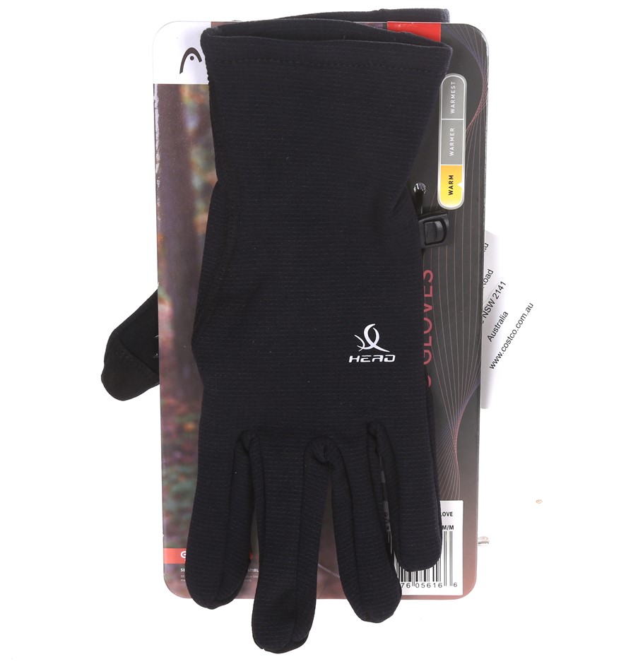 HEAD Women's Thermal FUR Gloves, Size L, Touchscreen Compatible, Black. Bu