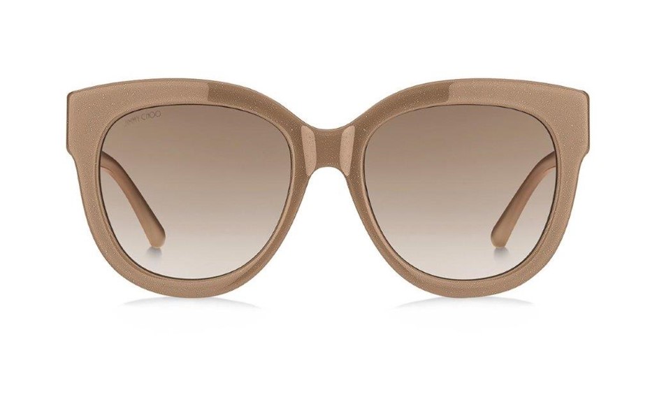 JIMMY CHOO Women's JILL/G/S Sunglasses, 54-19-145, Nude Glitter/Brown Gradi