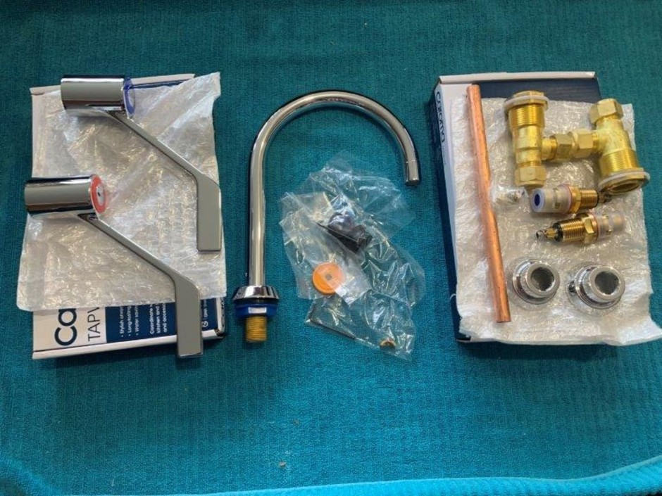 <p>1 x Coroma Basin Tap with Hot and Cold Levers (Unused)</p>