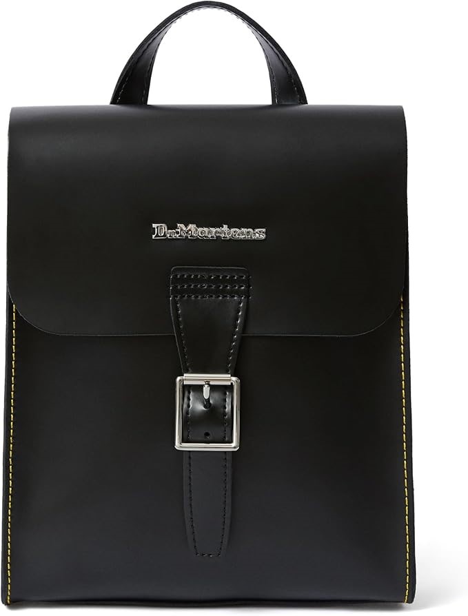 DR. MARTENS Mini Durable Leather Backpack with Smooth Sheen, Black Kiev Lea