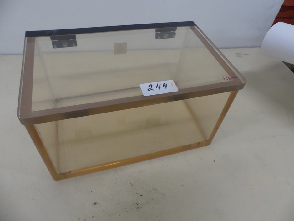 Lead Impregnated Perspex Box with Hinged Lid