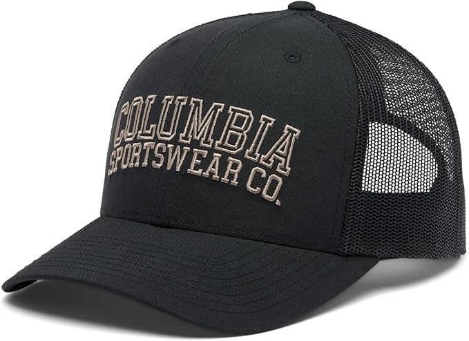 COLUMBIA Unisex Logo Snap Back Cap, Black/Arched Columbia.  Buyers Note - D