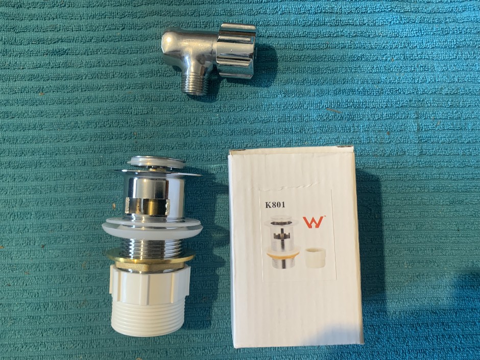 3 x On/Off Taps for Laundry and Toilet, Plus 4 x Pop Up Wastes (Unused)<