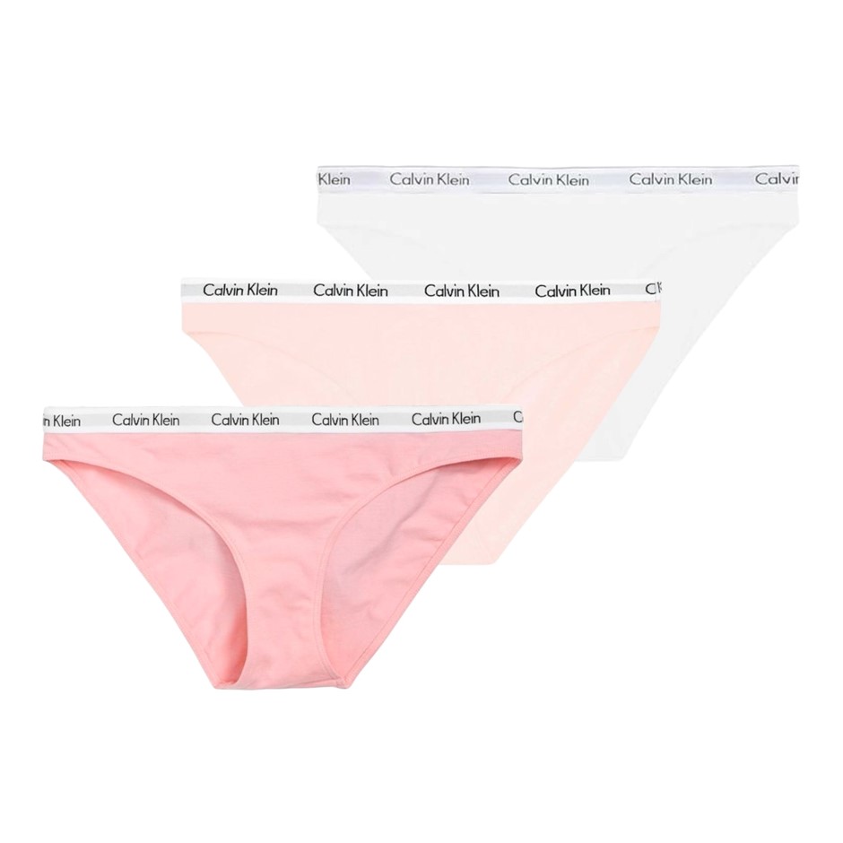 3-Pack CALVIN KLEIN Women's Carousel Bikini Briefs, Size XL, 90% Cotton, Pi