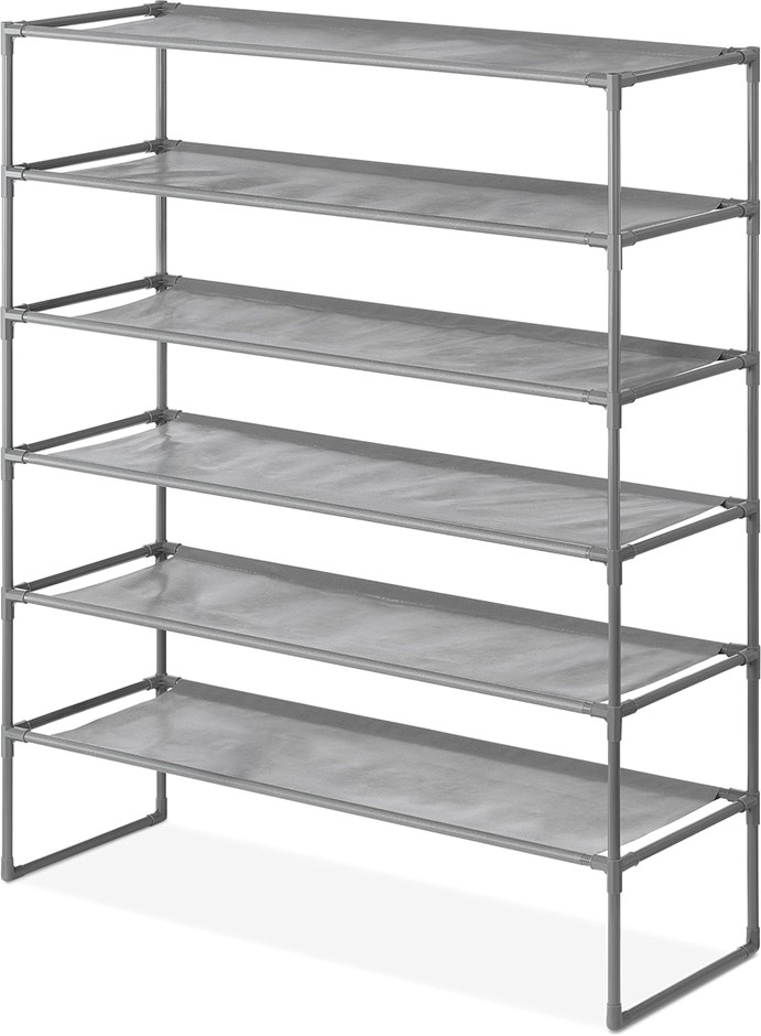 WHITMOR Spacemaker 6-Tier Shelves, Gunmetal NB: Damaged packaging