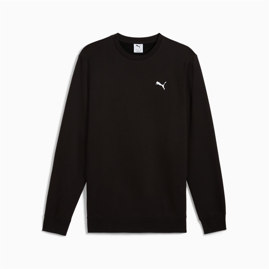 PUMA Men's ESS Fleece Crew, Size M, 66% Cotton, Black (01), 199181.
