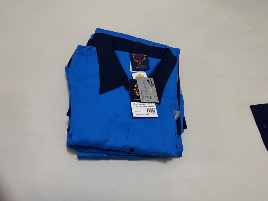 4 RITEMATE 2 TONE LONG SLEEVE REFLECTIVE SHIRT 6XL BLUE/NAVY
