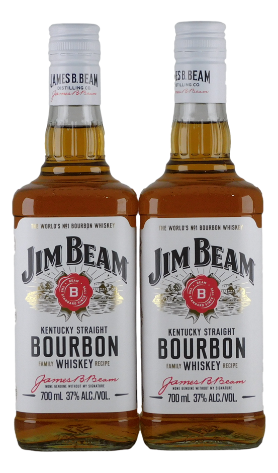 Jim Beam Kentucky Straight Bourbon Whisky (2x 700mL), USA.