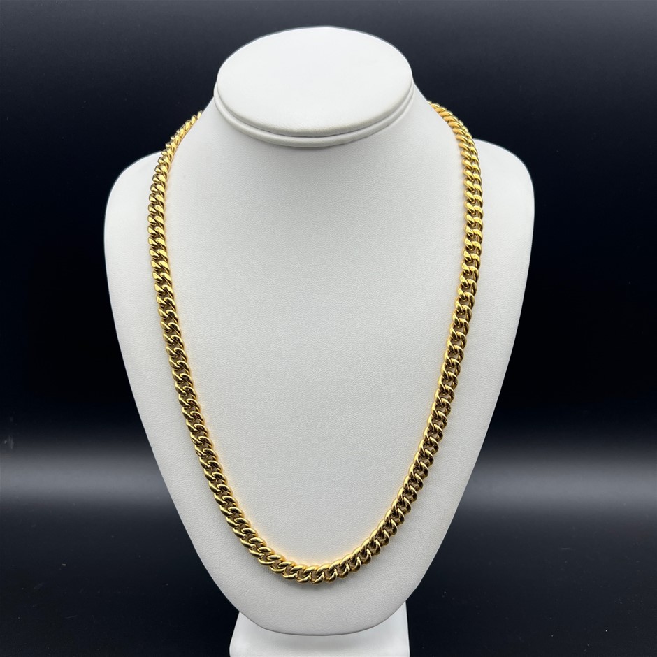 18K Gold-Filled Cuban Chain Necklace, 8MM Wide - 60.9cm