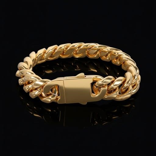 18K Gold-Filled Cuban Link Chain Bracelet, 8MM Wide - 19cm