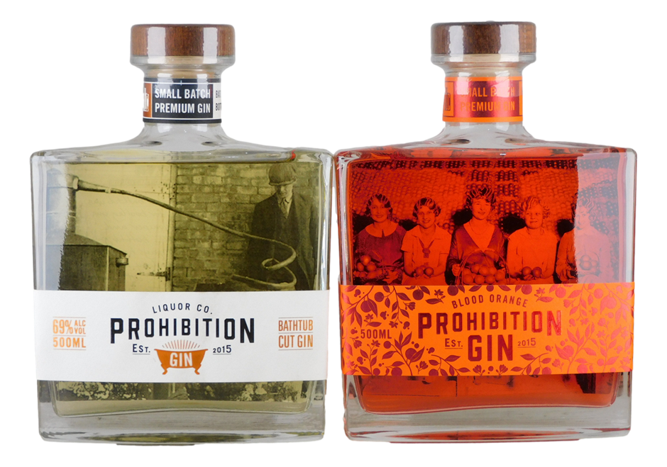 Prohibition Liquor Co. Small Batch Gin Pack (2x 500mL), SA.