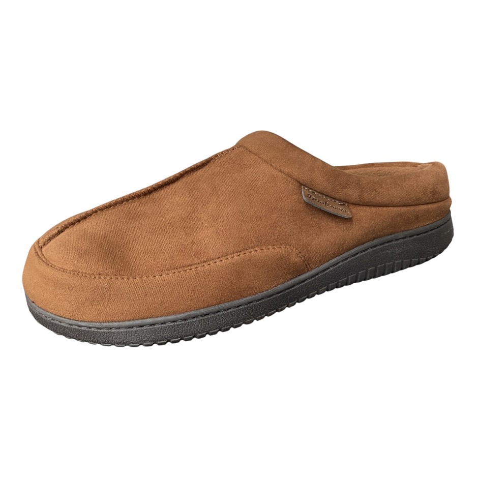 DEARFOAMS Men's Clog Slippers, Size L (US 11-12), Brown.