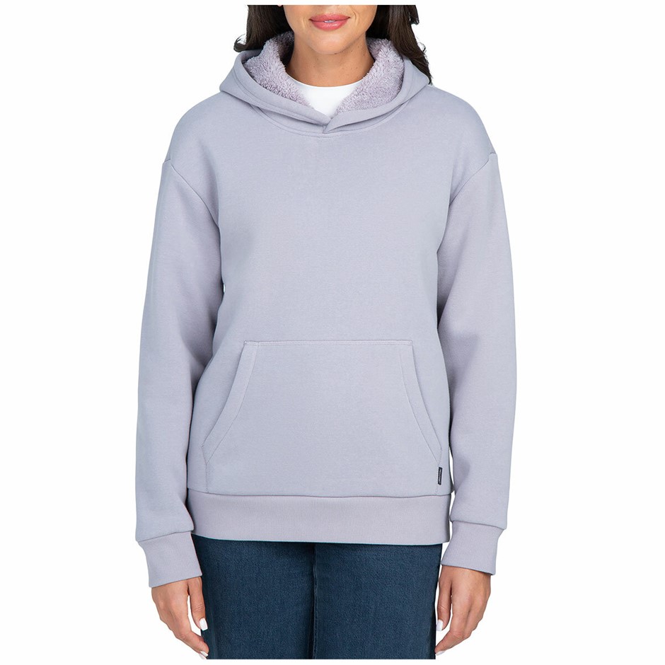 REALTREE Women's Sherpa-Lined Hoodie, Size M, Mineral Grey.