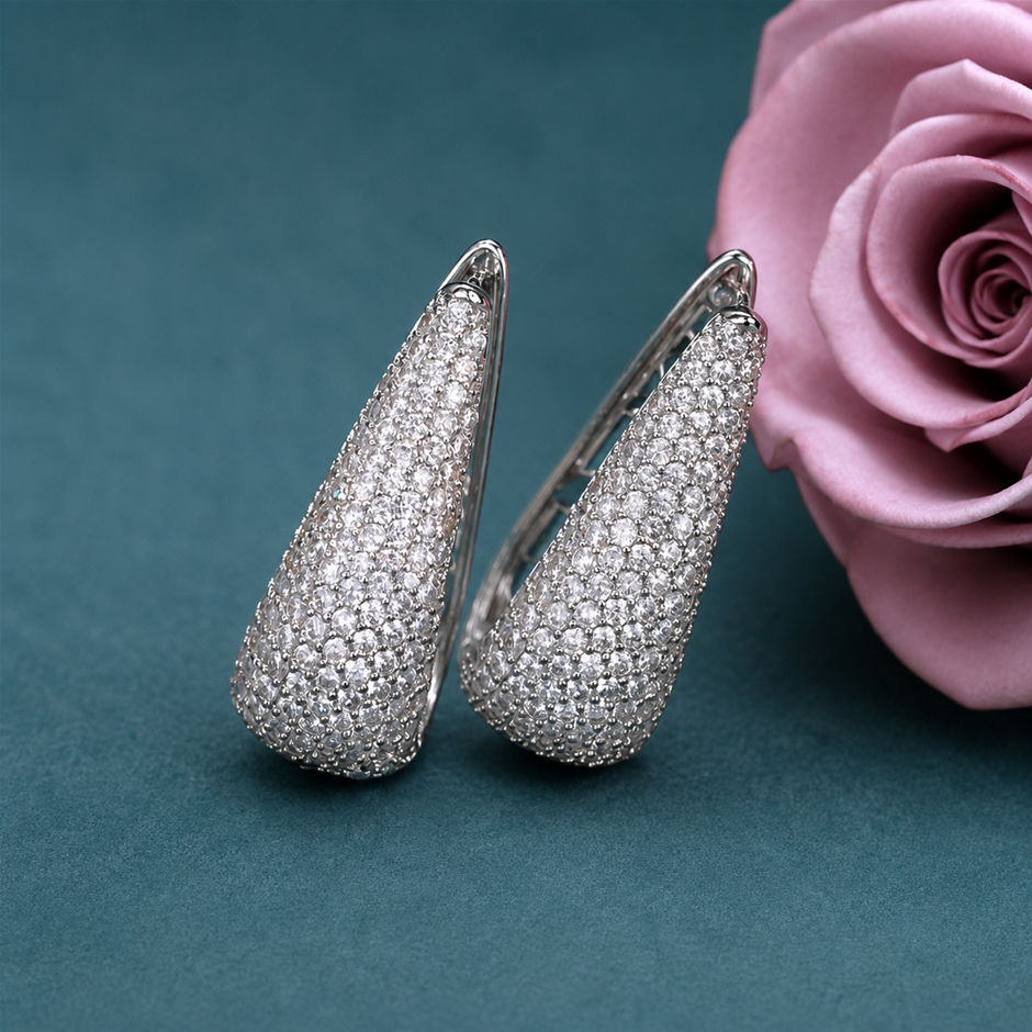 Sparkly Luxury Tear Drop Shape AAA+ Cubic Zirconia Earrings
