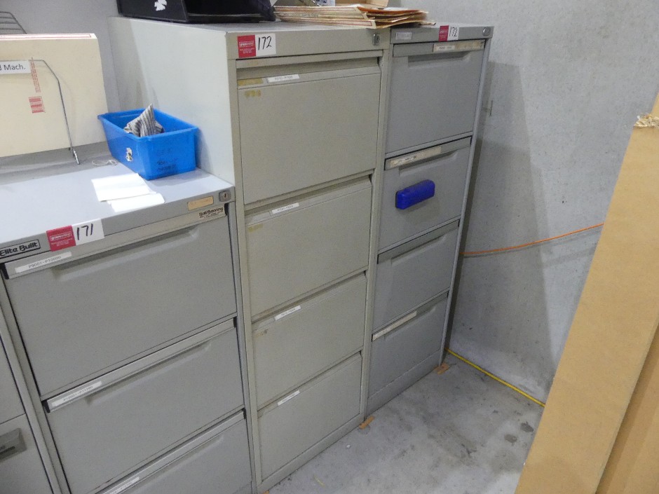 4 Drawer Metal Filing Cabinets (Qty 2)