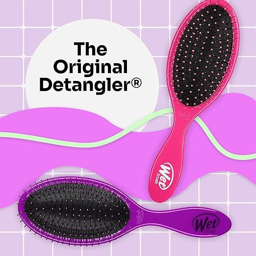 2pk x Wet Brush Original Detangler Hair Brush, Pink & Purple, Glide Through