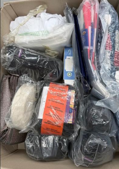 Assorted Box of Travel Pillows, Linen etc. NB: Items may not be in original