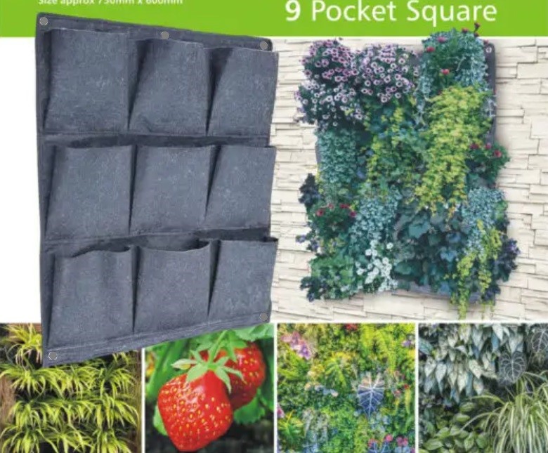 12 x 9 Pocket Vertical Garden Wall Planter. Size: 52 x 80cm.
