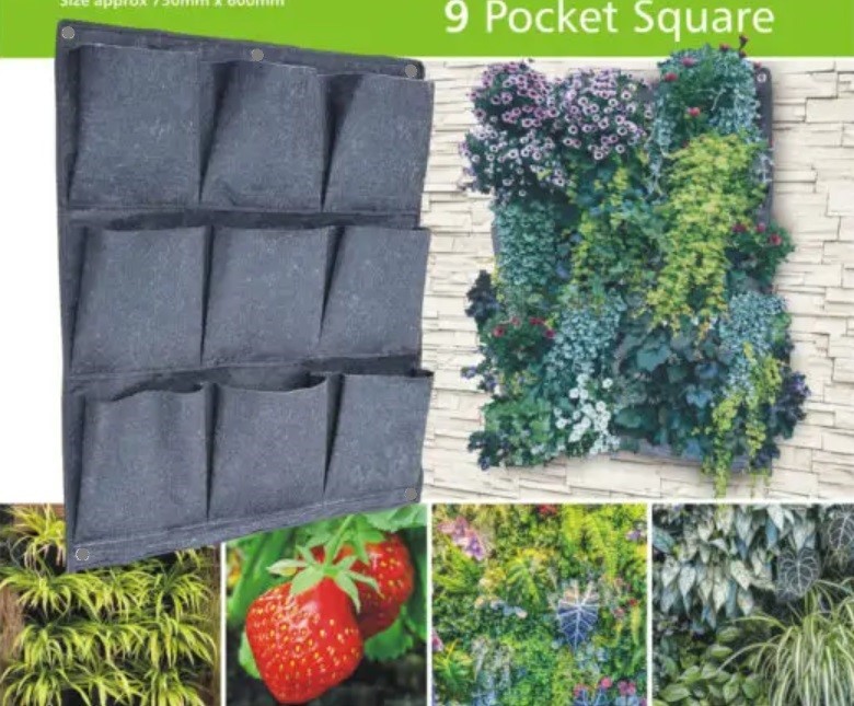 12 x 9 Pocket Vertical Garden Wall Planter. Size: 52 x 80cm.