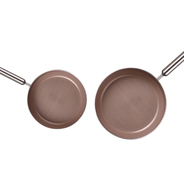 NEOFLAM 2pc Stainless Steel Frypan & Wok Set. NB: Wok missing. Buyers Note