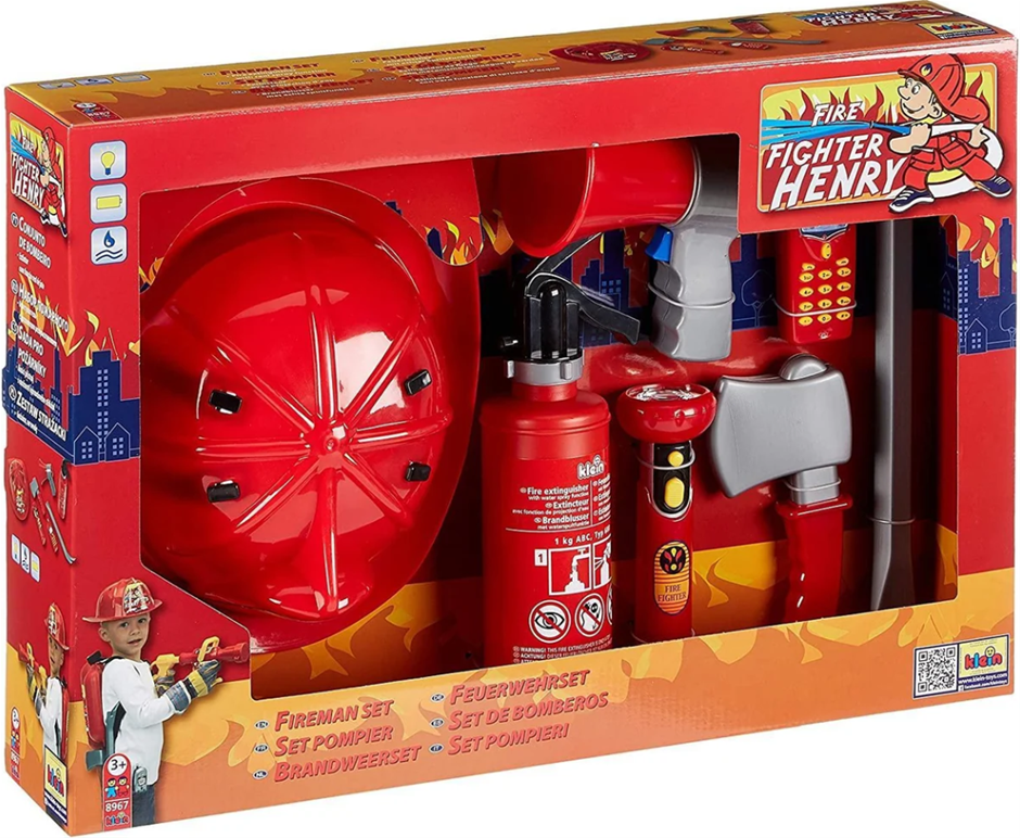 KLEIN 8967 Fireman Henry The Fire Fighter Set. N.B: Missing gloves.