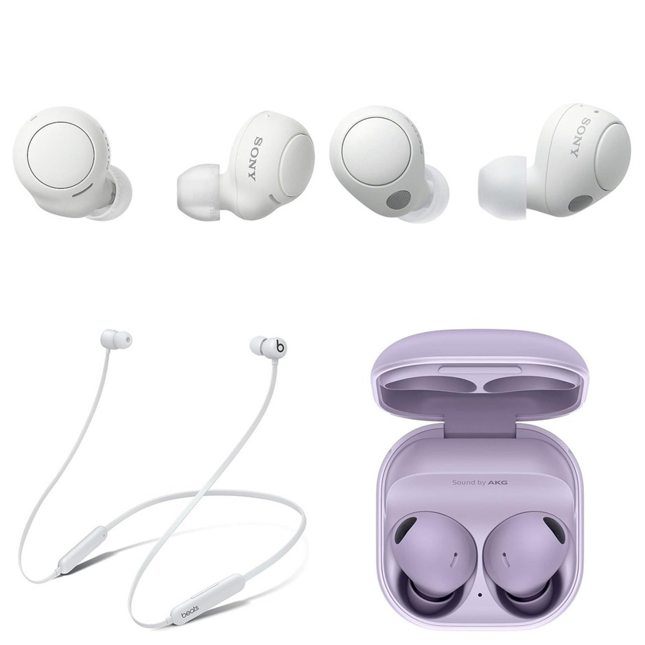 4 x Assorted Earbuds, RRP: -$677, Incl: 1 x Sony WF-C700N ANC TWS (White),