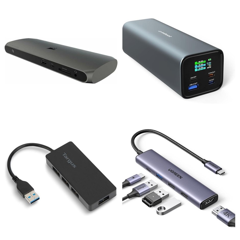 4 x USB Dock & Hubs. 1 x CORSAIR TBT100 DP Thunderbolt™ 3 Dock. 1 x MBEAT G