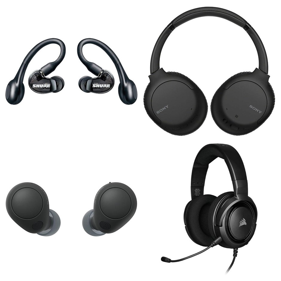 4 x Headphones & Earbuds. 1 x SHURE AONIC 215 Gen 2 Wireless Earbuds (Black