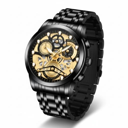 Jewelz Merchants Men’s Black & Rose Gold-Tone Watch – Father’s Day