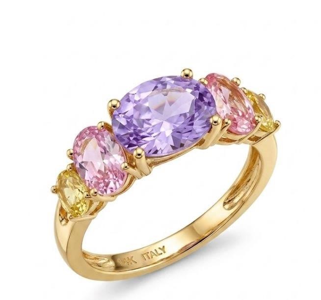 18K/Italy 3.0ctw Oval Cut Yellow Gold Bonded Ring Warranty Quality-10US