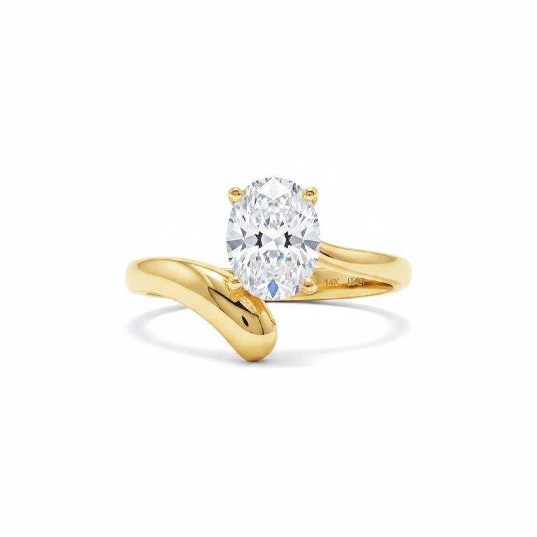 14K/Italy 2.5ct Oval Cut Yellow Gold Bonded Ring Warranty Quality-7US