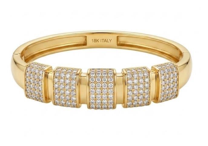 18K/ITALY Yellow Gold Bonded bangle -(stamped 18K/ITALY)-Bonus Gift